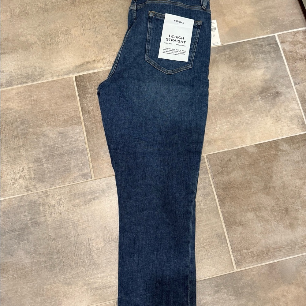 Frame Denim Womens Dark Blue Straight Jeans 33